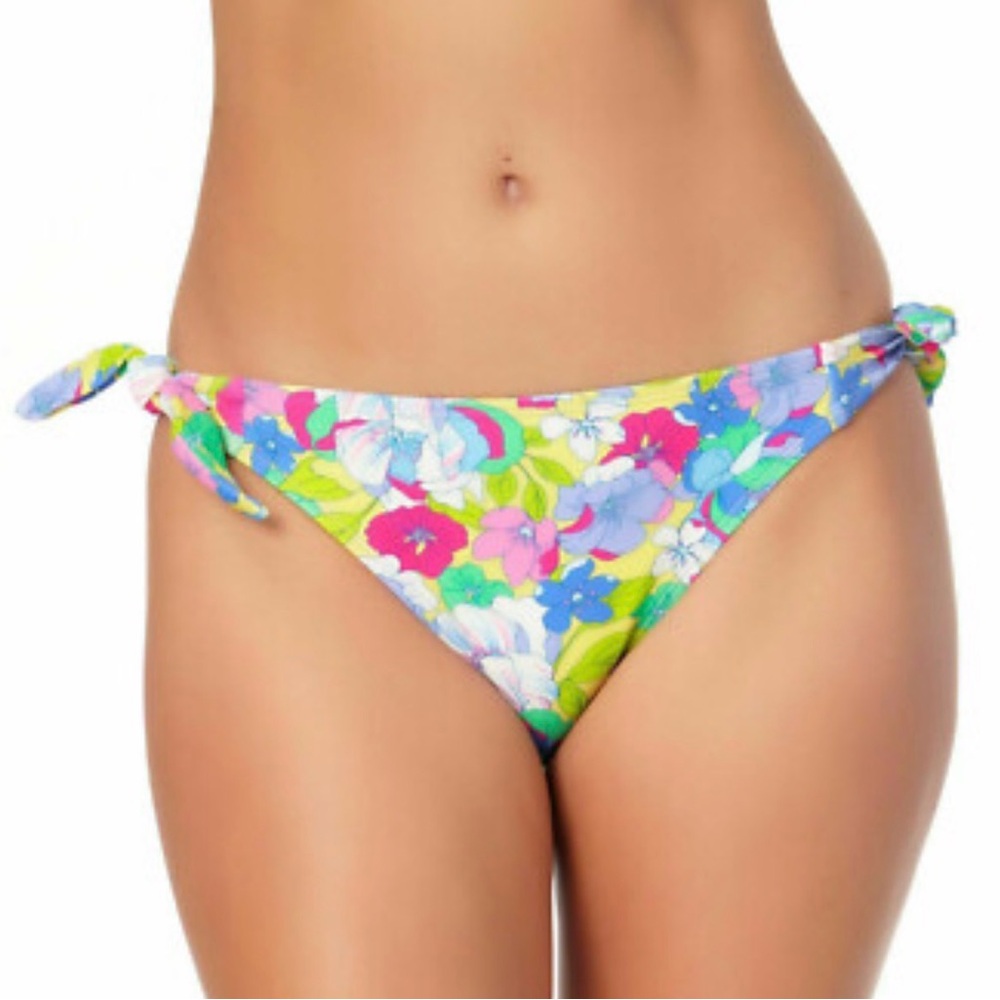 California Waves Side Tie Floral Bikini top‎ size XL NWT